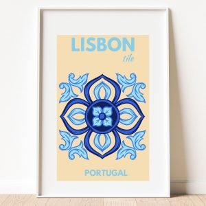 Preppy Lisbon Portugal Travel Poster