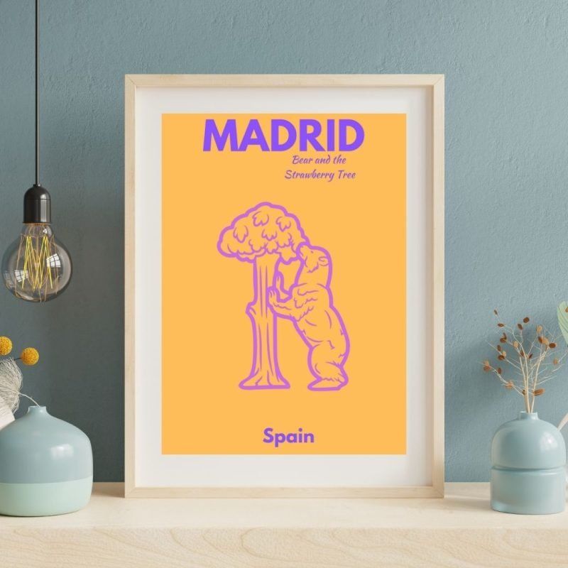 Preppy Madrid Spain Travel Poster art