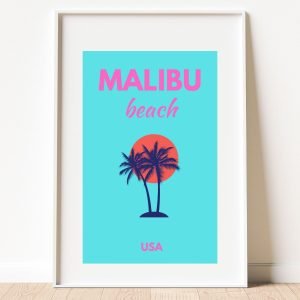 Preppy Malibu Beach Poster
