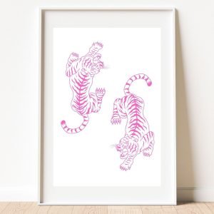 Preppy Pink Tiger Poster