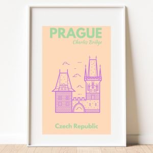 Preppy Prague Travel Poster