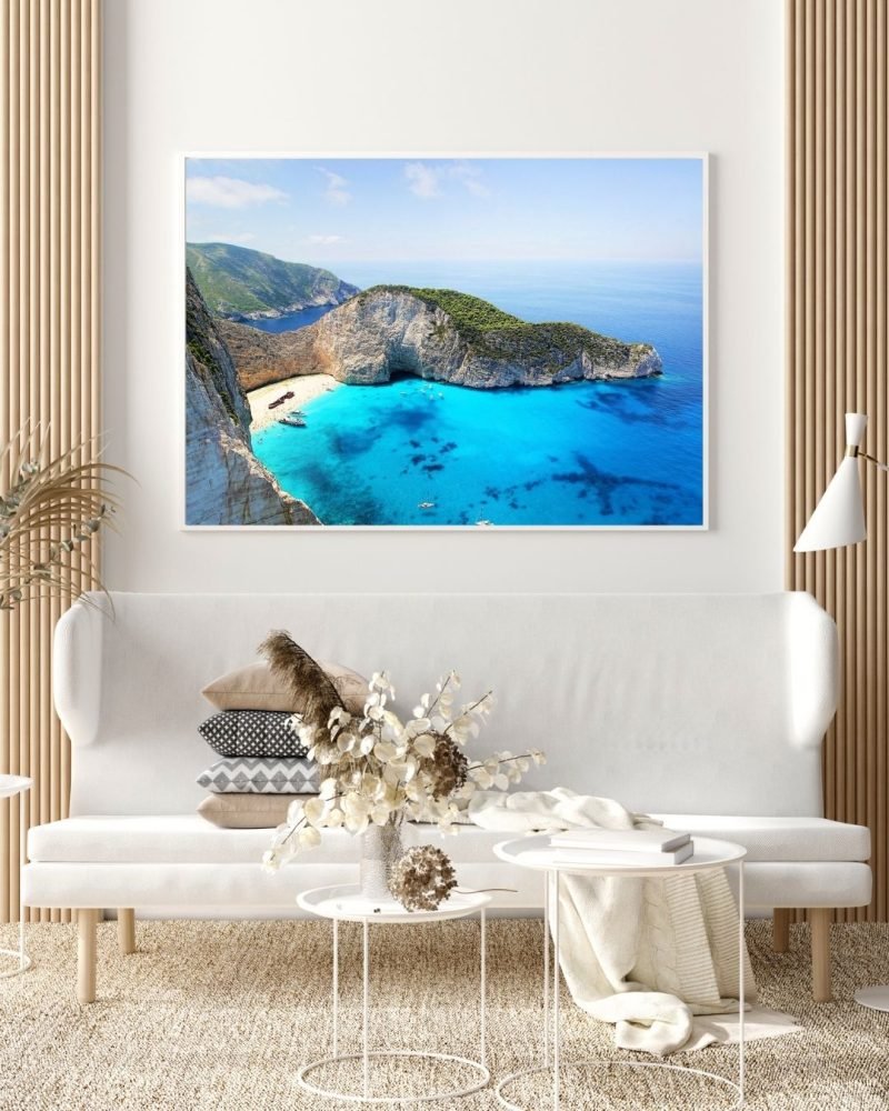 Secret Island Beach Poster framed