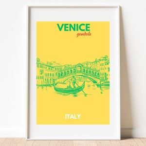 Venice Italy Preppy Travel Poster