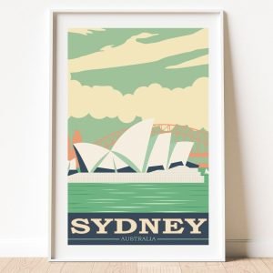 Vintage Australia Sydney Opera House Travel Poster