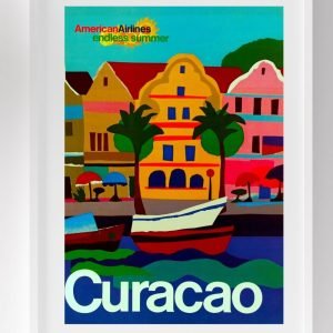 Vintage Curacao Travel Poster 1971 Airlines