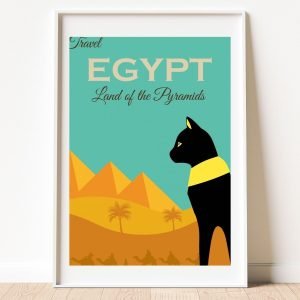 Vintage Egypt Pyramids Travel Poster