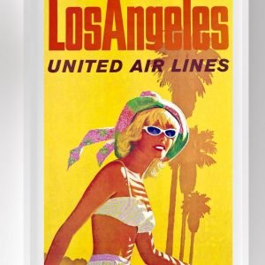 Vintage Los Angeles Travel Poster 1960 AirLines