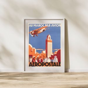 Vintage Morocco Travel Poster Aviation 1928