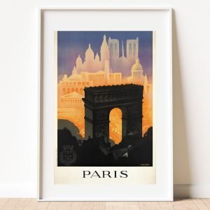 Vintage Paris Arc de Triomphe Travel Poster 1935