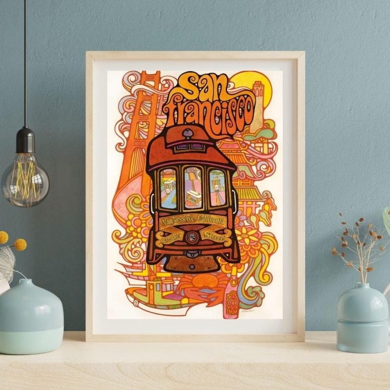 Vintage San Francisco Travel Poster 1969 wall art