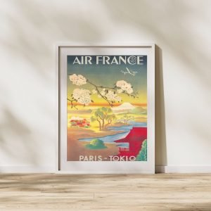 Vintage Tokio Travel Poster Airline