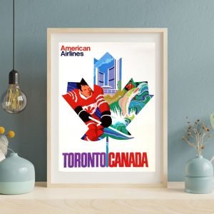 Vintage Toronto Travel Poster Airlines