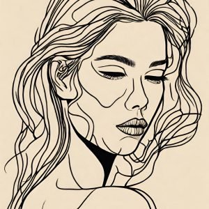 Woman Line Art Print