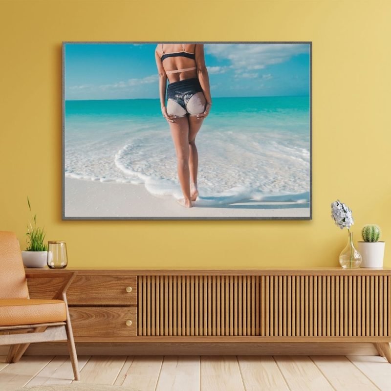 Woman in Beach Poster print
