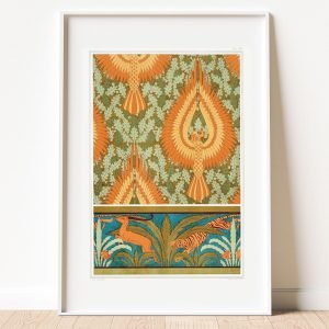 Antelopes, Tigers, Cacti and Palm Trees Art Print