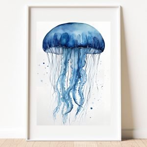 Blue Jellyfish poster Print