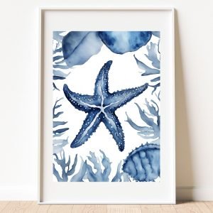 Blue Starfish Art Print