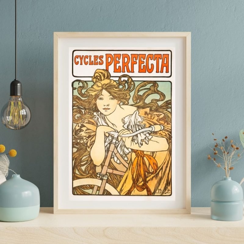 Cycles Perfecta Alphonse Mucha framed Art Print