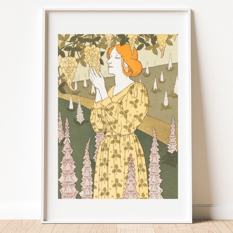 Cytises et Digitales Maurice Verneuil Vintage Floral Woman Art print