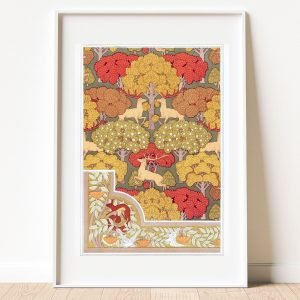Deer and Trees Squirrel Birds and Mountain Ash Wall Art