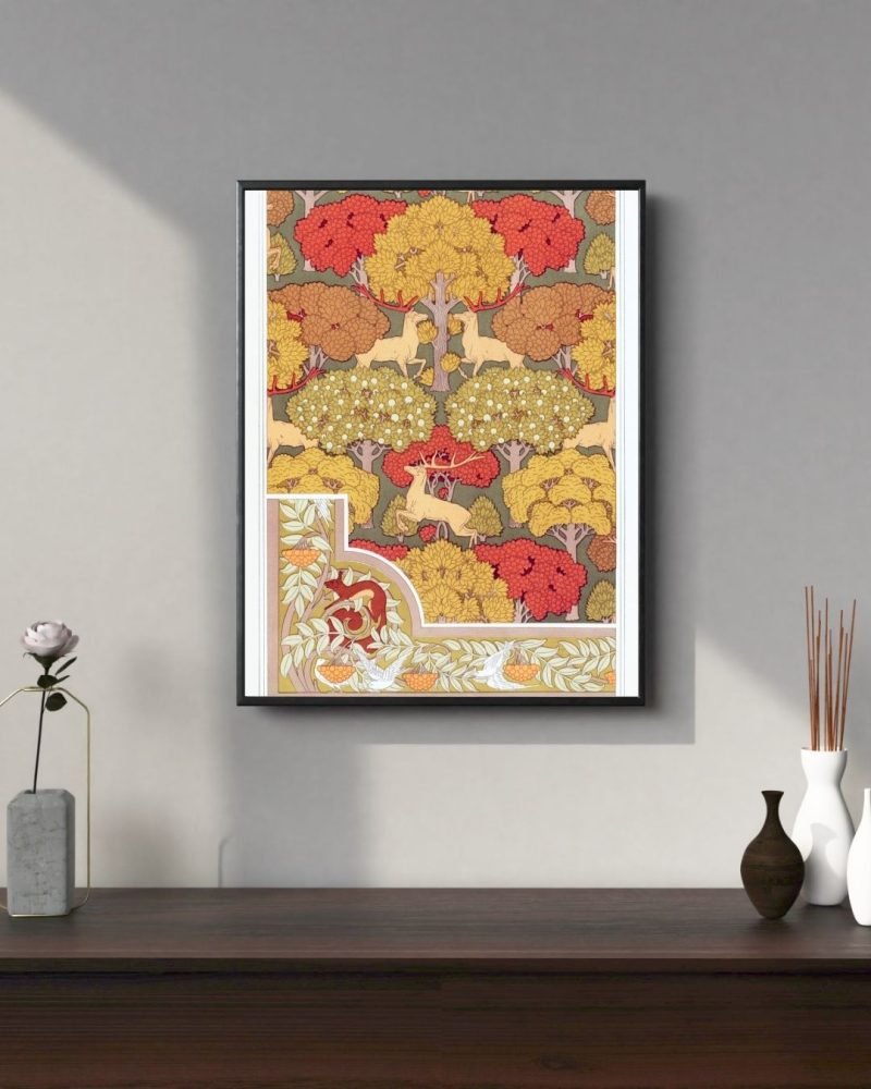 Deer and Trees Squirrel Birds and Mountain Ash canvas Wall Art