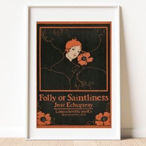 Folly or Saintliness Vintage Floral Woman Ethel Reed Poster