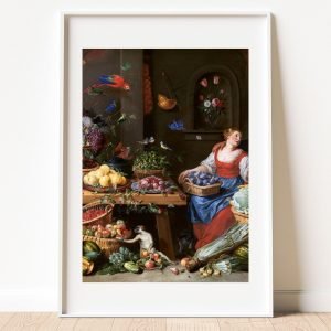Fruit and Vegetable Market with a Young Fruit Seller Jan van Kessel Art Print