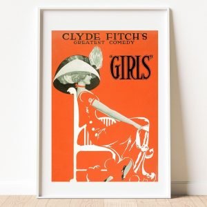 Girls Vintage Art Nouveau Advisement Poster Clyde Fitch