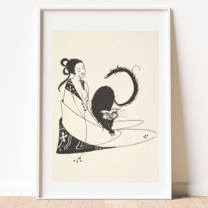 Grotesques Cat and Woman Art Print Aubrey Beardsley