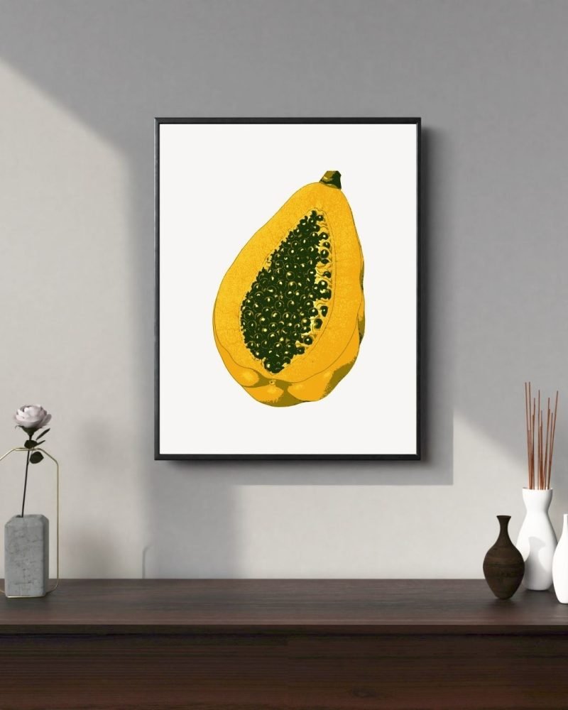 Half Papaya Fruit canvas Art Print