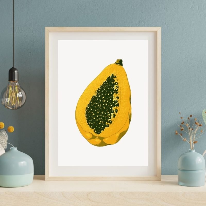Half Papaya Fruit poster Art Print