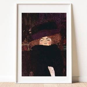 Lady with Hat and Feather Boa Gustav Klimt Art Print
