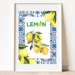 Lemon Wall Art for Kitchen poster print