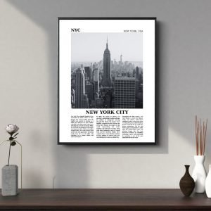 New York City Poster Black and White wall art