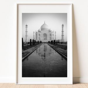 Taj Mahal Black White Print