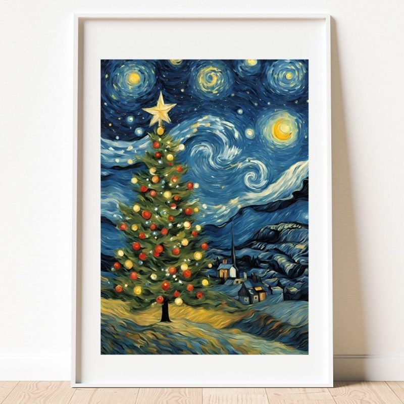 Van Gogh Starry Night Christmas Wall Art