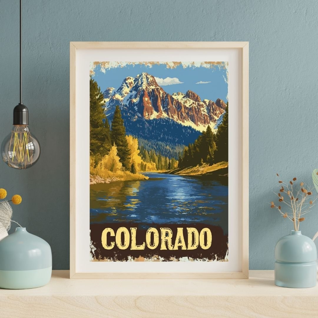 Vintage Colorado Travel Poster wall art