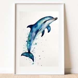 Watercolor Dolphin Art Print