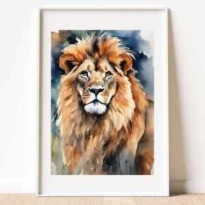Watercolor Lion Art Print