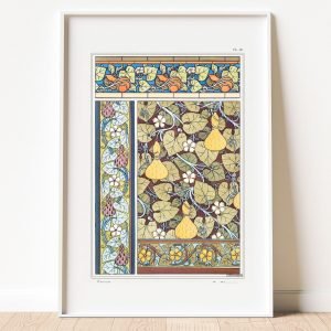 White Flowered Gourd Wall Art Pattern