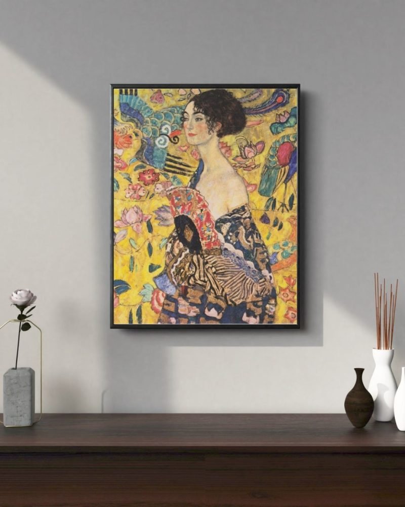 Woman with Fan Print Gustav Klimt canvas
