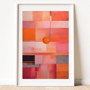 Abstract Colorful Orange Sunset Painting print