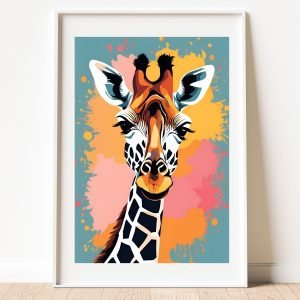 Abstract Giraffe Painting Print