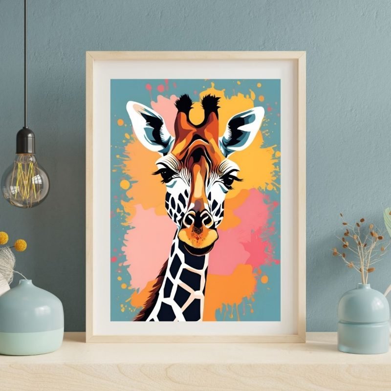 Abstract Giraffe Painting - Image 3