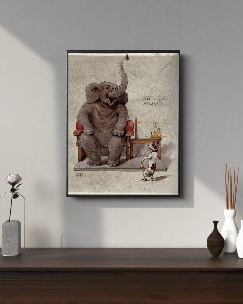 Elephant and Small Dog canvas Print