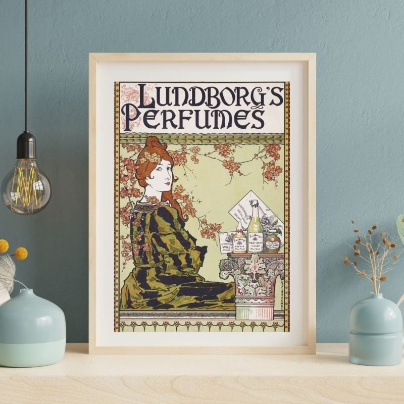 Lundborg's Perfumes Vintage Advertising poster Print