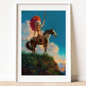 Red Wing Native American indian Woman Print