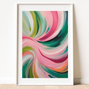Unique Multicolor Abstract Wavy Painting wall art