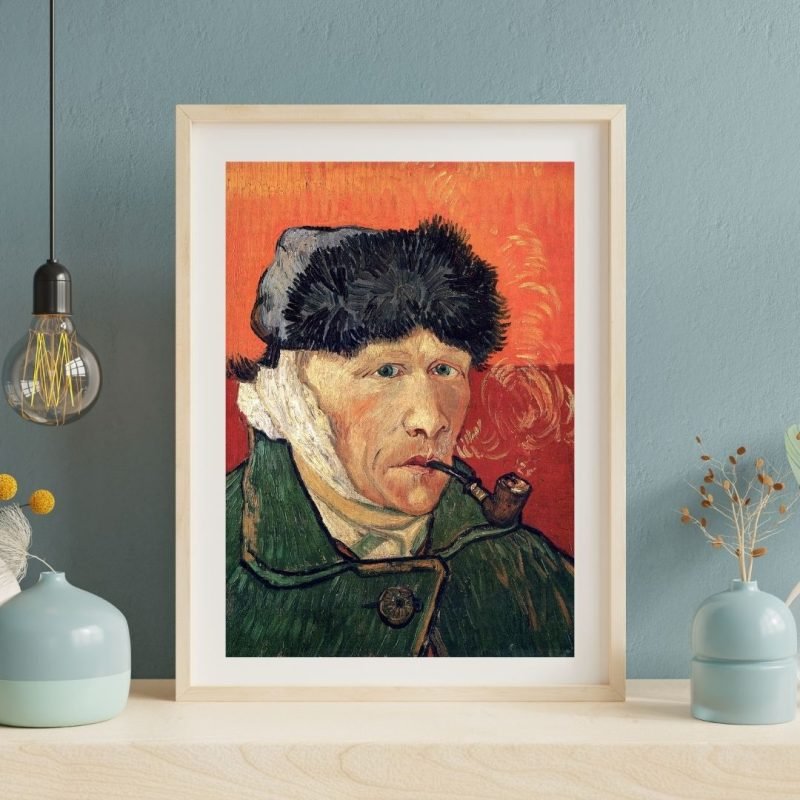 Vincent van Gogh Self Portrait with Bandaged Ear and Pipe Poster