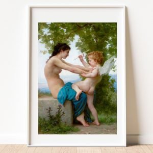 Young Girl Defending Herself Against Eros Print